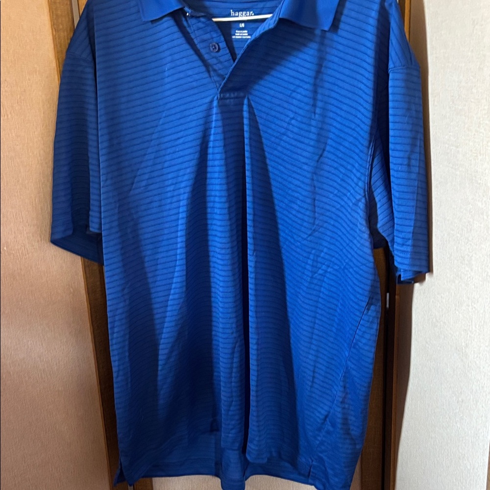Haggar Men's Striped Polo Shirt Large